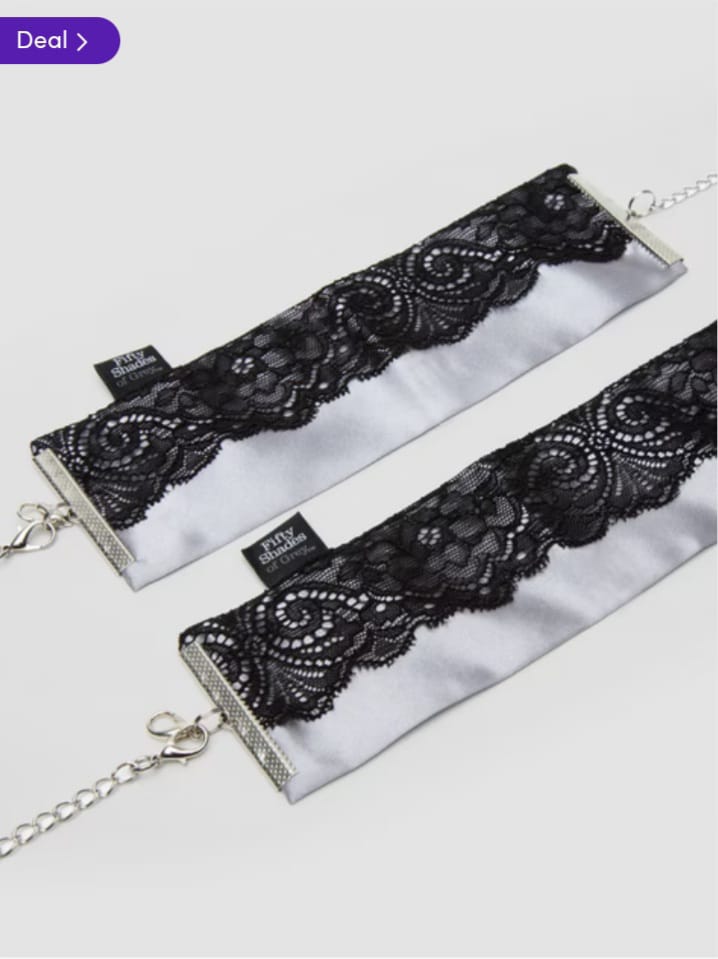 Fifty Shades of Grey Play Nice Satin & Lace Wrist Cuffs
